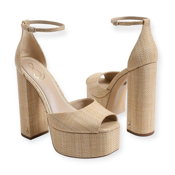 SAM EDELMAN Kori Platform Peep Toe Heels in Beechwood Size 11 NEW - Picture 17 of 17